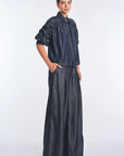 Kendra Denim Tencel Wide-Leg Pant | Navy