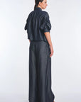Kendra Denim Tencel Wide-Leg Pant | Navy