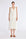 Model wearing the Lenox Godet Dress in Off White.