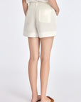 Lira Belted Linen Blend Short | Off White