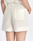 Lira Belted Linen Blend Short | Off White