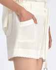 Lira Belted Linen Blend Short | Off White