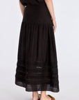 Clean back silhouette of the Luanda High-Waist Skirt in black.