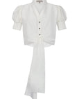 Lucianne Crystal-Cuff Bow Blouse | Off White