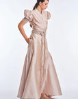 Lucianne Crystal-Cuff Bow Blouse | Rose