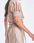 Lucianne Crystal-Cuff Bow Blouse | Rose