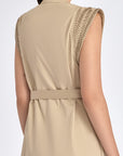 Elegant back view of the Maki Dress in Ecru.