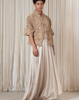 Mariani Skirt in Silver – Timeless asymmetrical silk skirt with a refined silhouette.