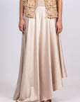 Mariani Skirt in Silver – Timeless asymmetrical silk skirt with a refined silhouette.