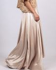 Mariani Skirt in Silver – Timeless asymmetrical silk skirt with a refined silhouette.