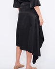 Olenka Asymmetric Ruched Skirt | Black