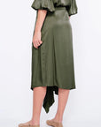 Olenka Asymmetric Ruched Skirt | Olive