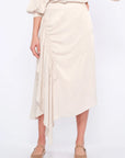 Olenka Asymmetric Ruched Skirt | Pristine