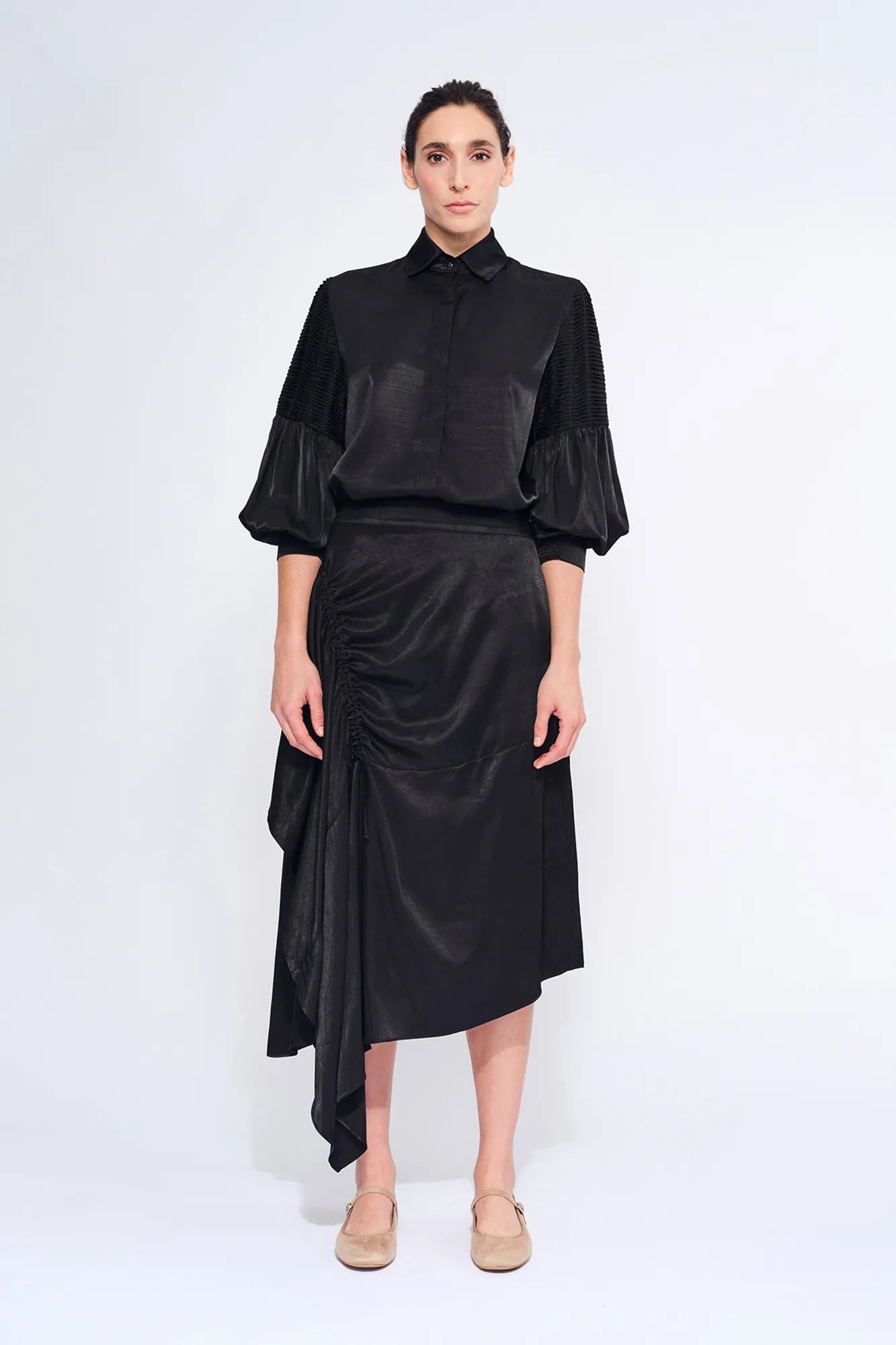 Tilsa Artisan Sleeve Blouse in Black | Sitka Semsch