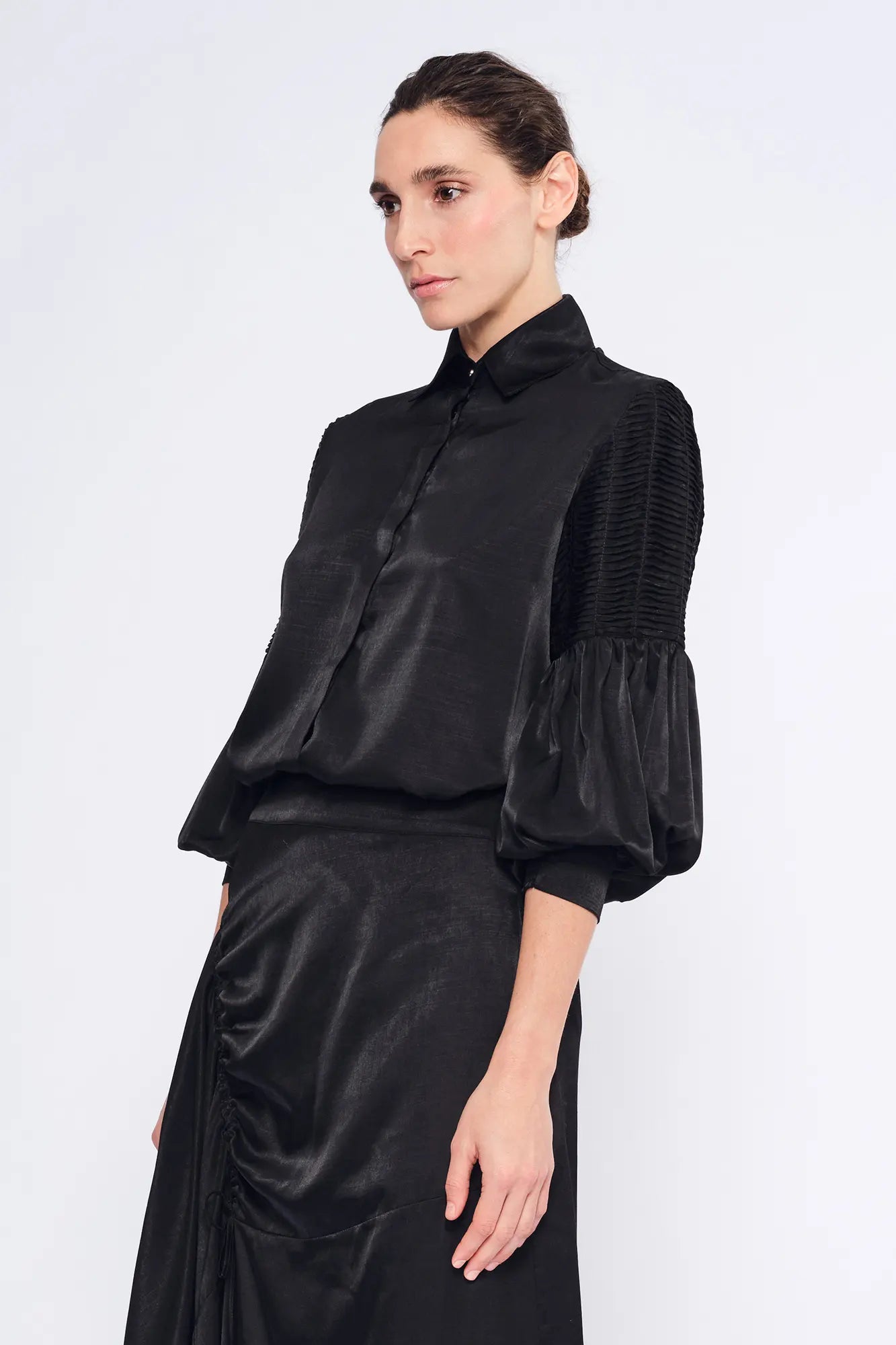 Tilsa Artisan Sleeve Blouse in Black | Sitka Semsch