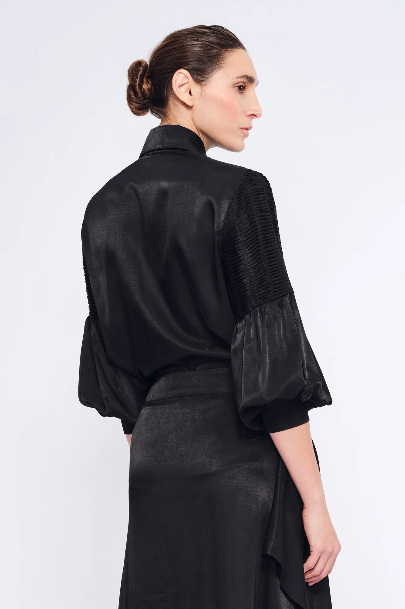 Tilsa Artisan Sleeve Blouse in Black | Sitka Semsch