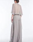 Tiziana Silk Tie-Neck Blouse | Silver