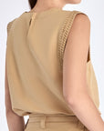 Valencia Linen Blend Blouse | Camel
