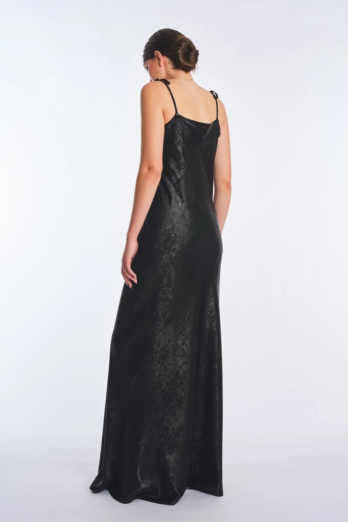 Zahara Metallic Maxi Dress in Black