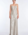 Zahara Metallic Crochet-Tie Maxi Dress | Off White
