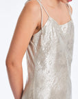 Zahara Metallic Crochet-Tie Maxi Dress | Off White