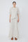 Zoila Pant in Prestine – High-waisted cotton palazzo pants with wide belt, contrast stitching, and refined silhouette.