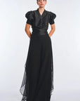 Africa Silk Overlay Pant | Black
