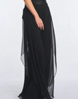 Africa Silk Overlay Pant | Black