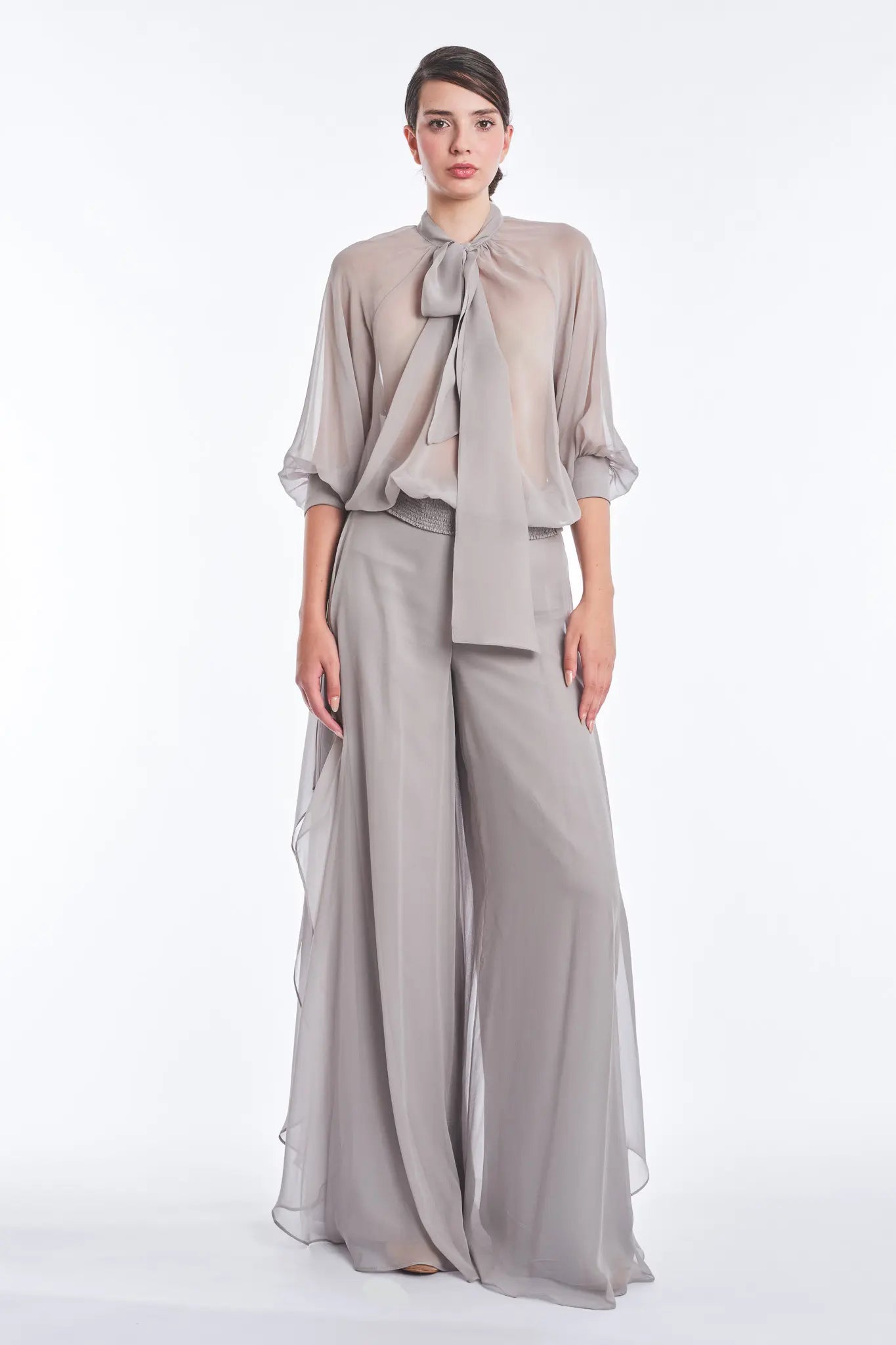 Africa Silk Overlay Pant | Silver