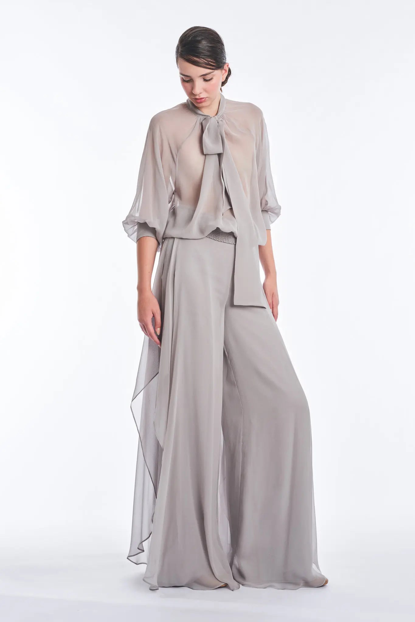 Africa Silk Overlay Pant | Silver