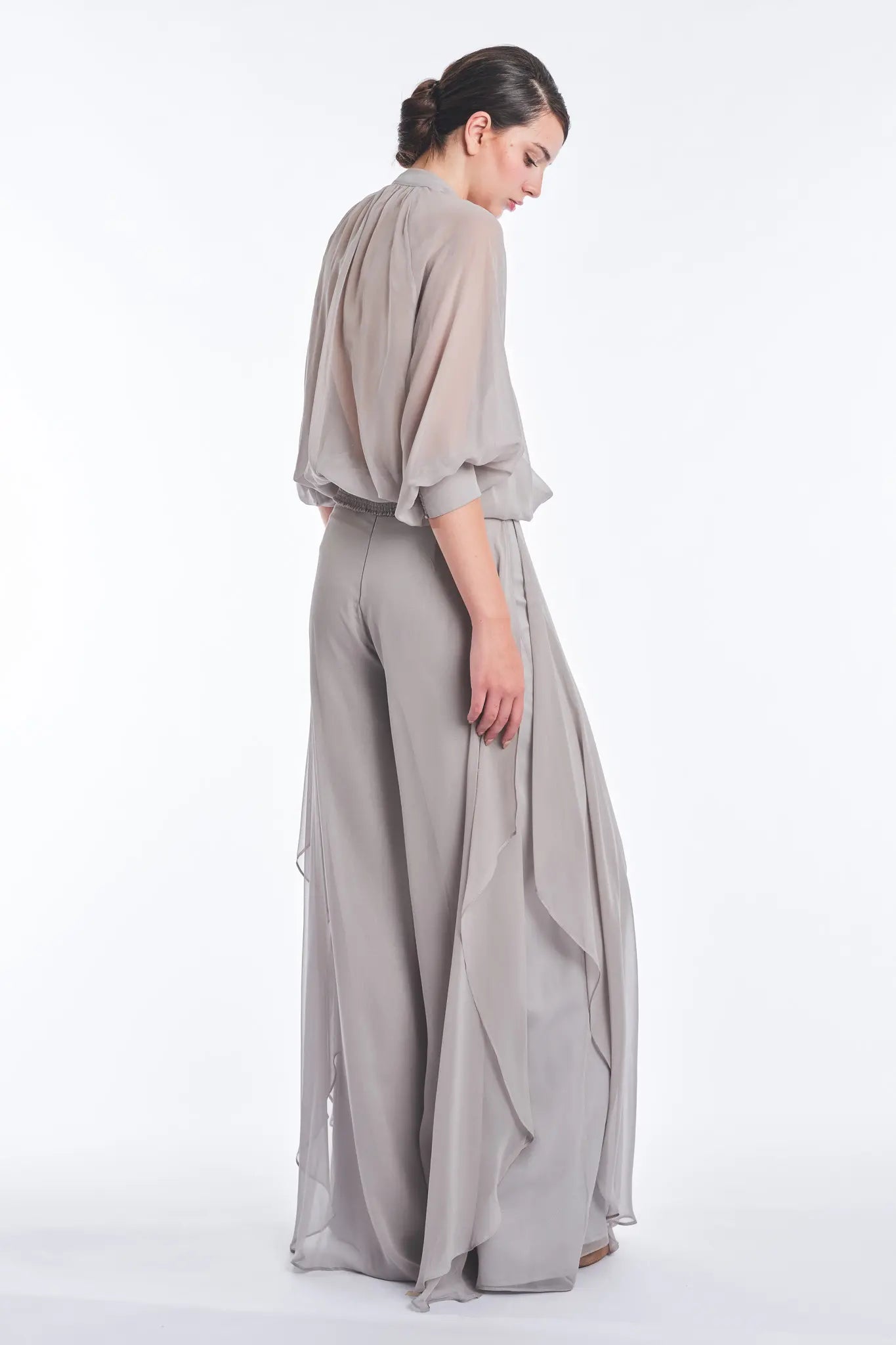Africa Silk Overlay Pant | Silver