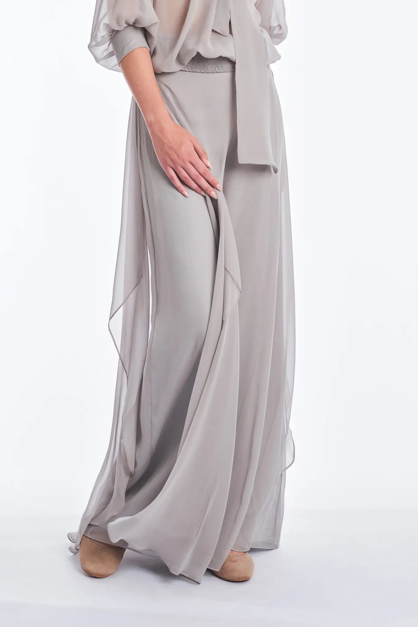 Africa Silk Overlay Pant | Silver