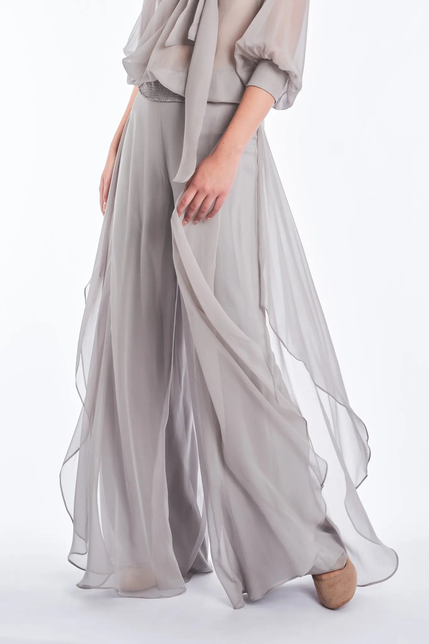 Africa Silk Overlay Pant | Silver