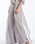 Africa Silk Overlay Pant | Silver