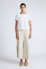 Amara blouse in white with broderie appliques and adjustable drawstring