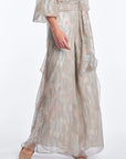 Anabeli Sheer-Panel Print Pant - Sand