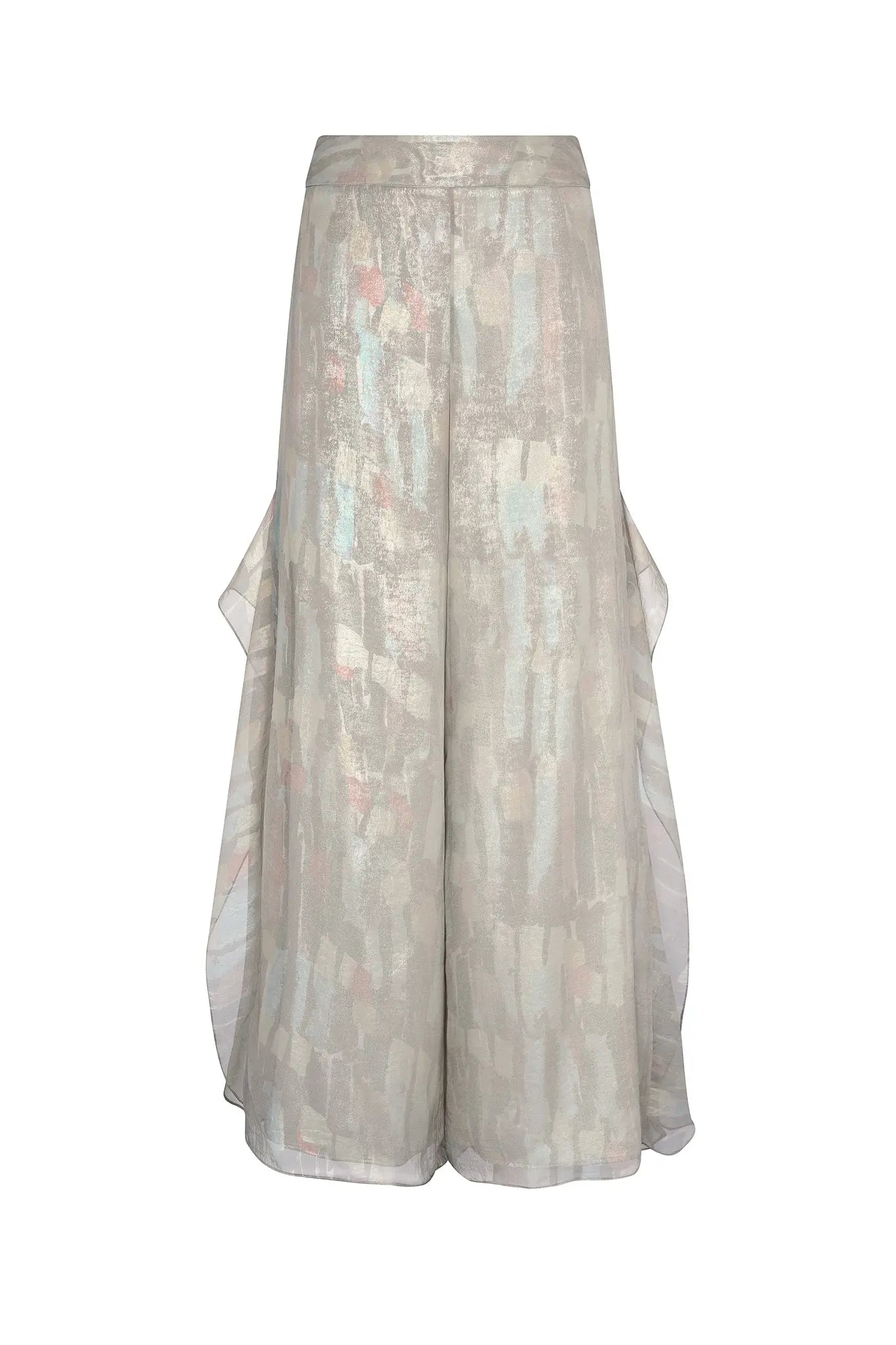 Anabeli Sheer-Panel Print Pant - Sand