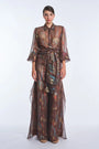 Anabeli Sheer Print Blouse - Brown
