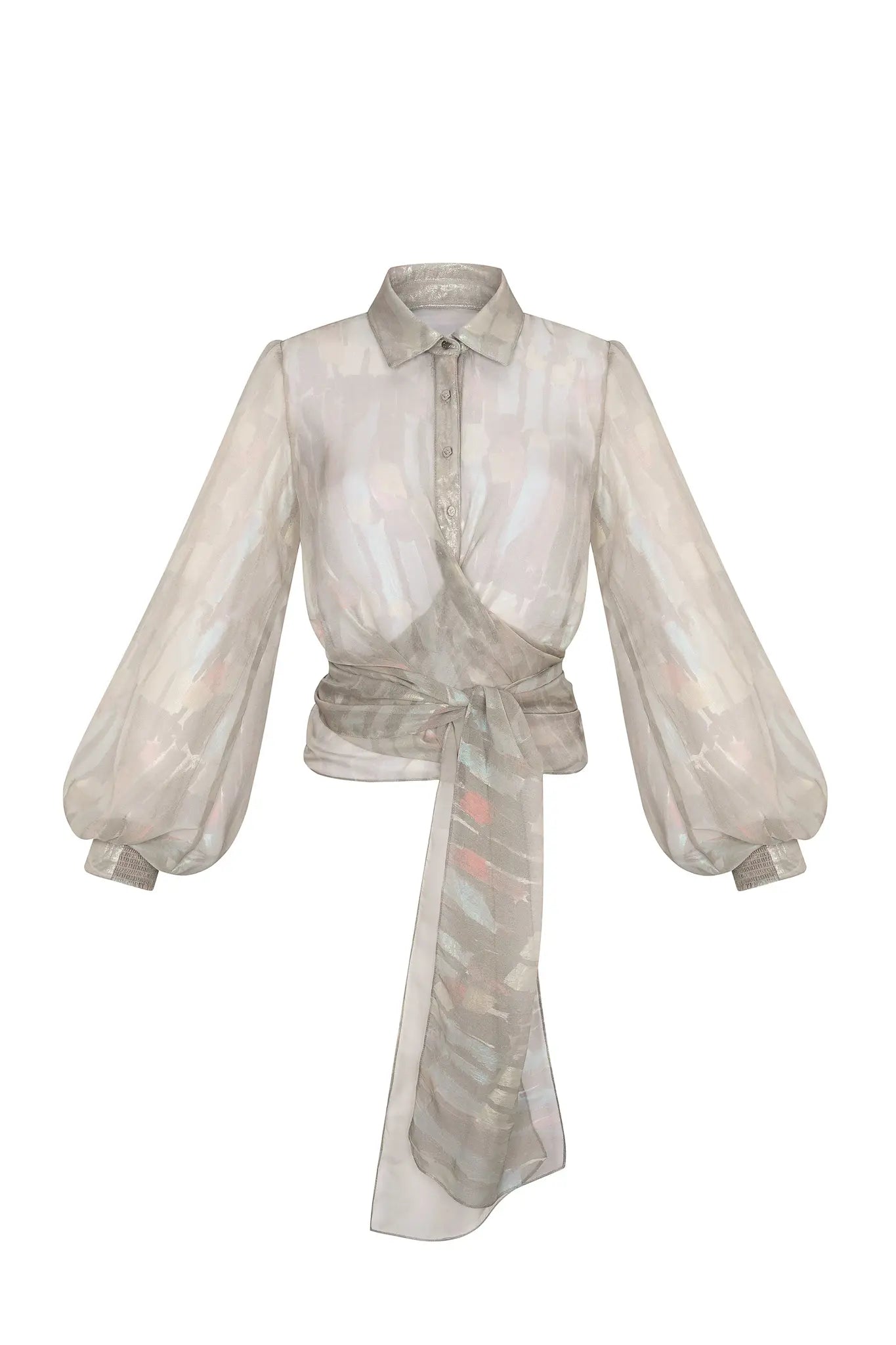 Anabeli Sheer Print Blouse - Sand