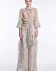 Anabeli Sheer Print Blouse - Sand