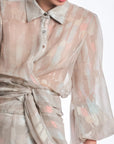 Anabeli Sheer Print Blouse - Sand