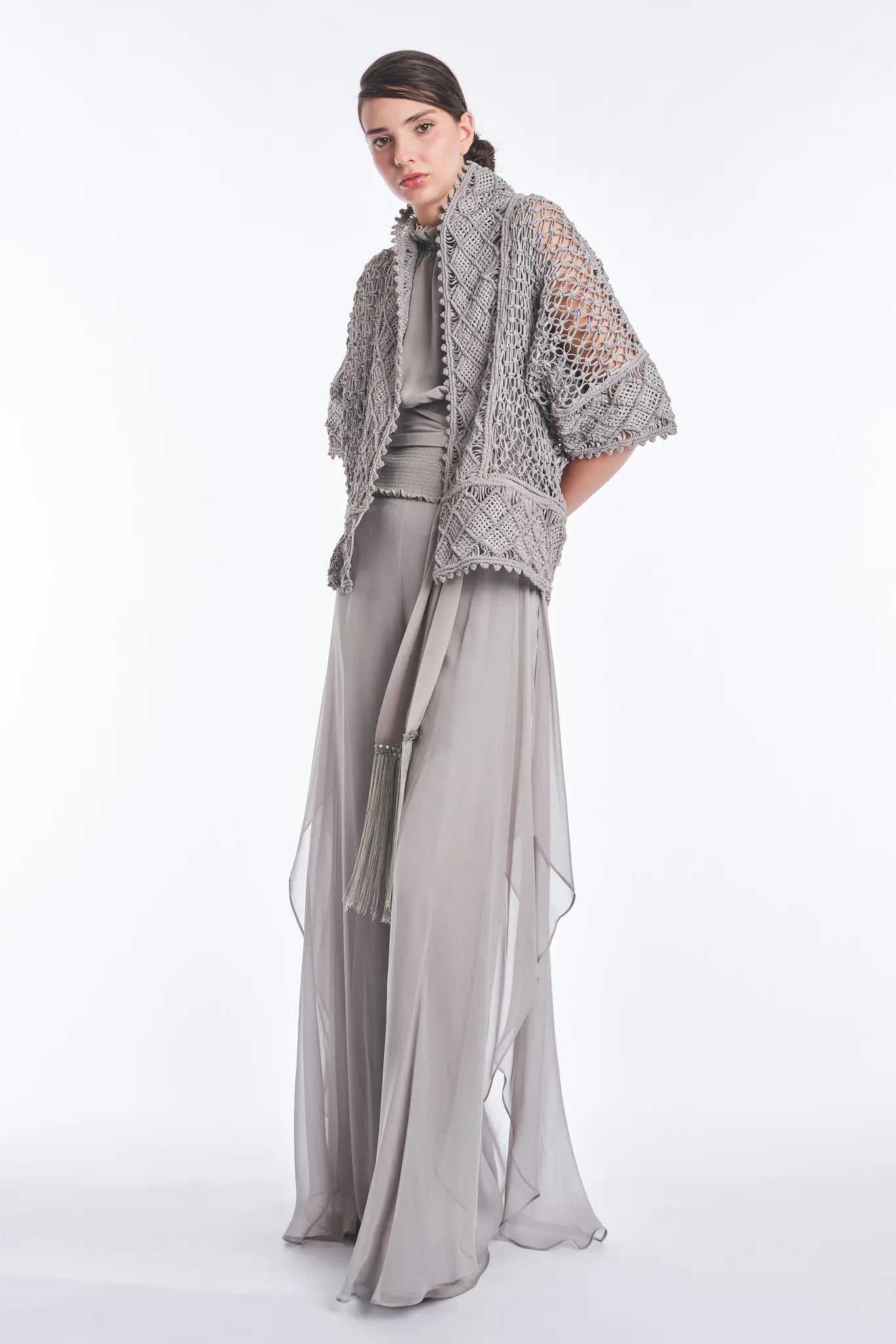 Anastacia Macramé Jacket | Grey