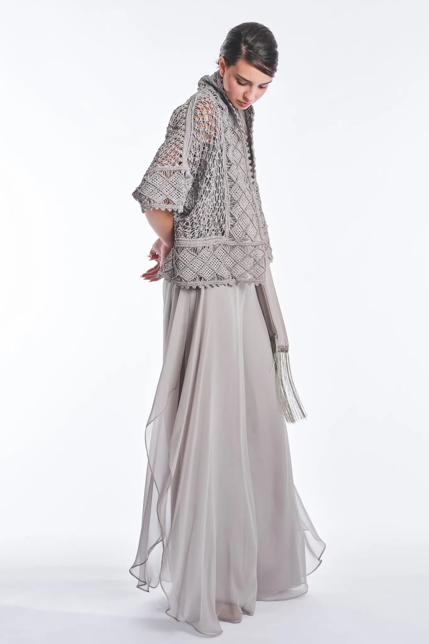 Anastacia Macramé Jacket | Grey