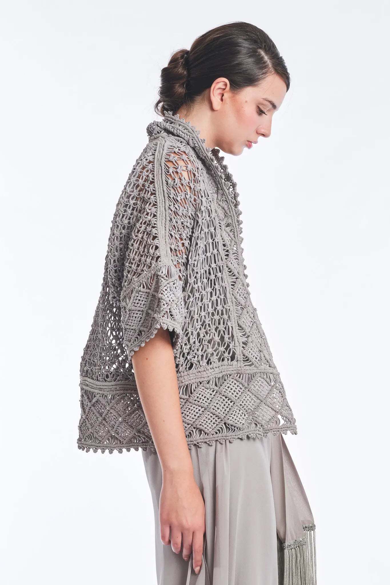 Anastacia Macramé Jacket | Grey