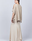 Baylee Poncho in Camel Melange with a cozy knit finish