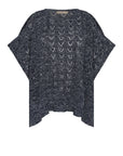 Baylee Poncho in Navy Melange for chic and versatile style