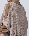 Baylee Poncho in Rose Melange with a chic knit design