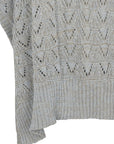 Baylee Poncho in Silver Melange with versatile knit detailing