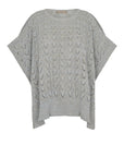 Baylee Poncho in Silver Melange with versatile knit detailing