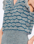 Beca Crochet Sleeve Alpaca Vest | Dark Green Melange